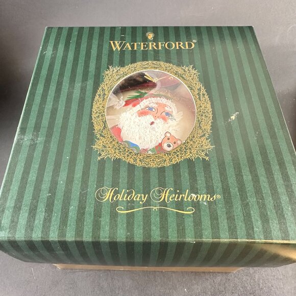 Waterford 2002 Annual Santa Ball Glass Ornament With Box 4.5" - Picture 5 of 6